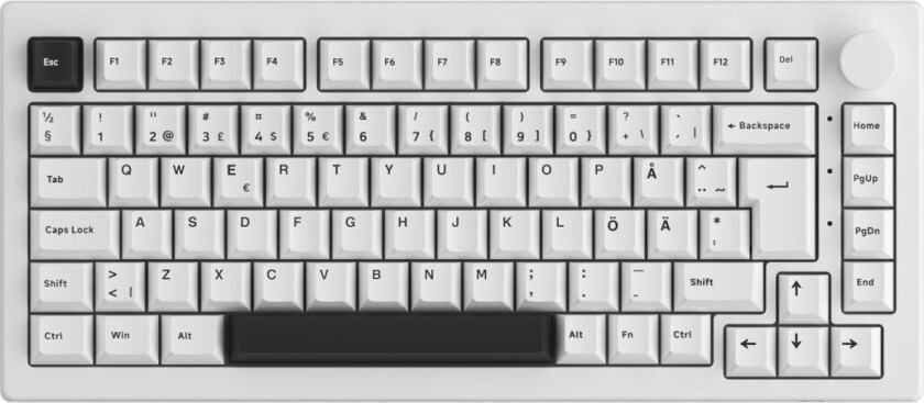 5075B Plus-S Black on White - V3 Blue Pro - Gamingtastatur - Uten numpad - Universal - Hvit