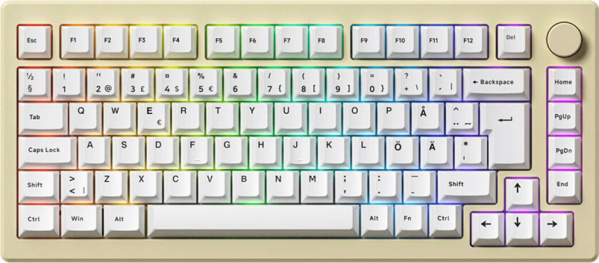 MOD 007B HE Cream White - Gamingtastatur - Uten numpad - Universal - Hvit