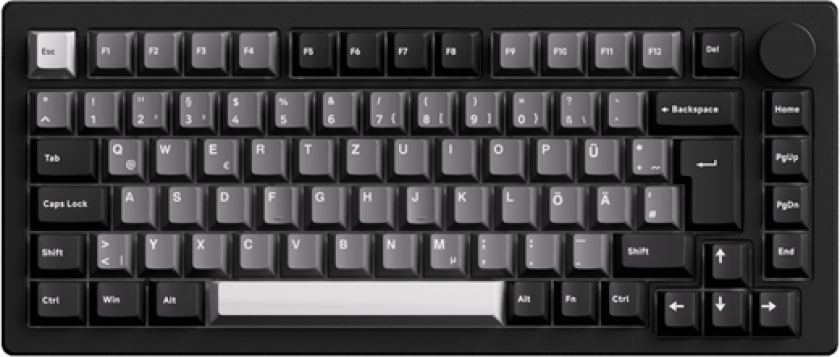 Monsgeek M1 V5 VIA Black & Silver - V3 Piano Pro ISO - Gamingtastatur - Uten numpad - Universal - Svart