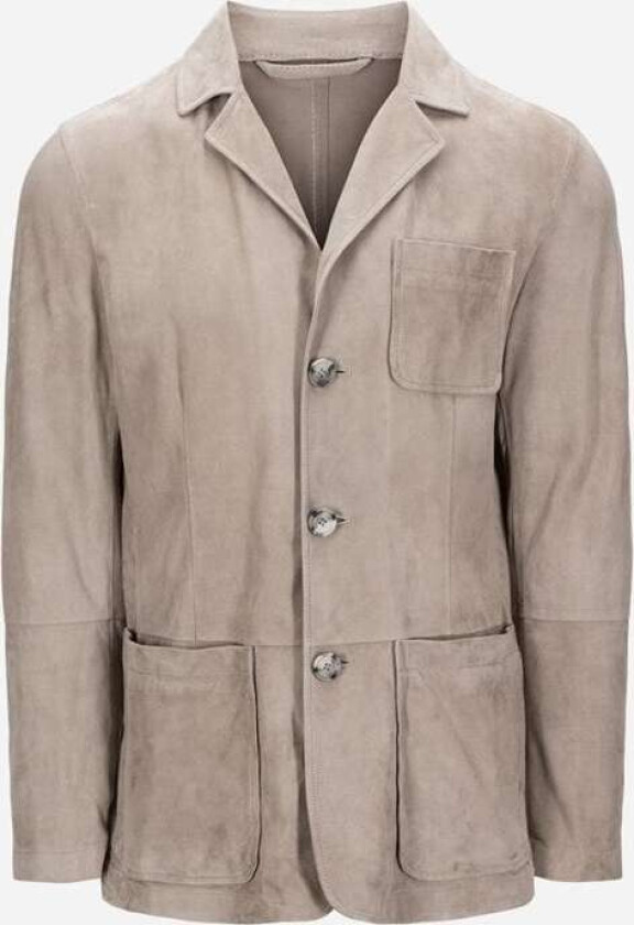 Barcelona Suede Blazer - Suedde Oil Chalk Grå 48