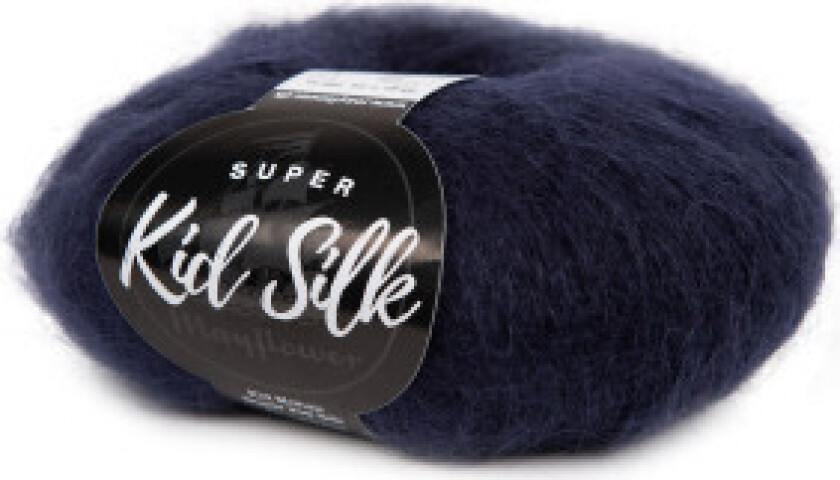 Super Kid Silk Garn Unicolor 82 Mørk Marineblå