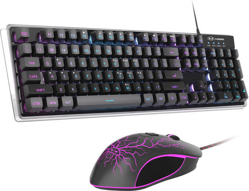 Wired Keyboard and Mouse Set - Black - Gaming tastatur & mus - Svart
