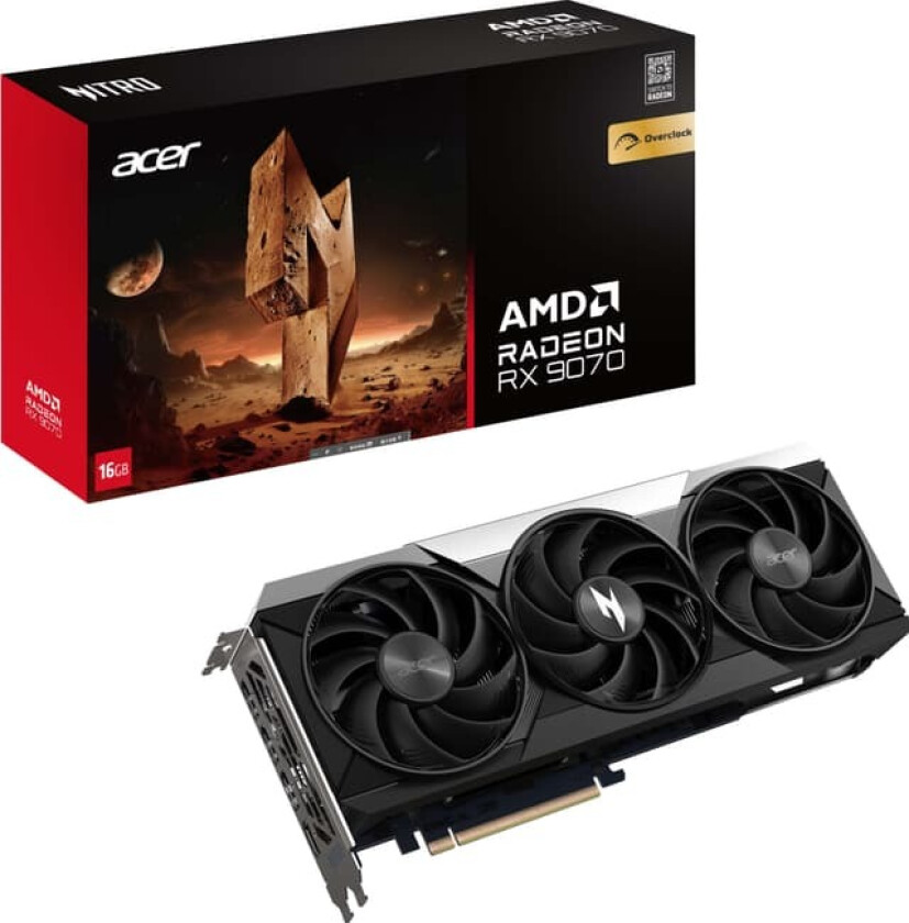 Radeon RX 9070 Nitro OC - 16GB GDDR6 RAM - Grafikkort
