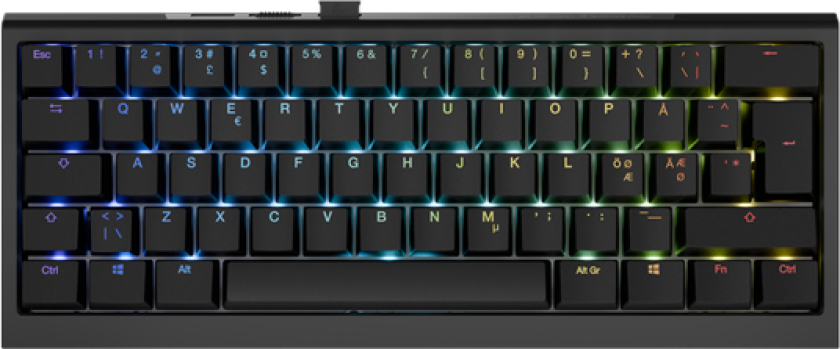 One X - Mini 60% - Gamingtastatur - Nordisk - Svart