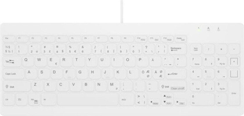 Active Key AK-C7012 - keyboard - compact hygiene fully sealed IP68 - QWERTY - Pan Nordic - white Input Device - Tastatur - Nordisk - Hvit