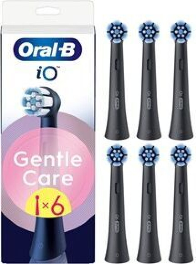 Oral-B iO Gentle Care Børstehoder 6 stk (sort)