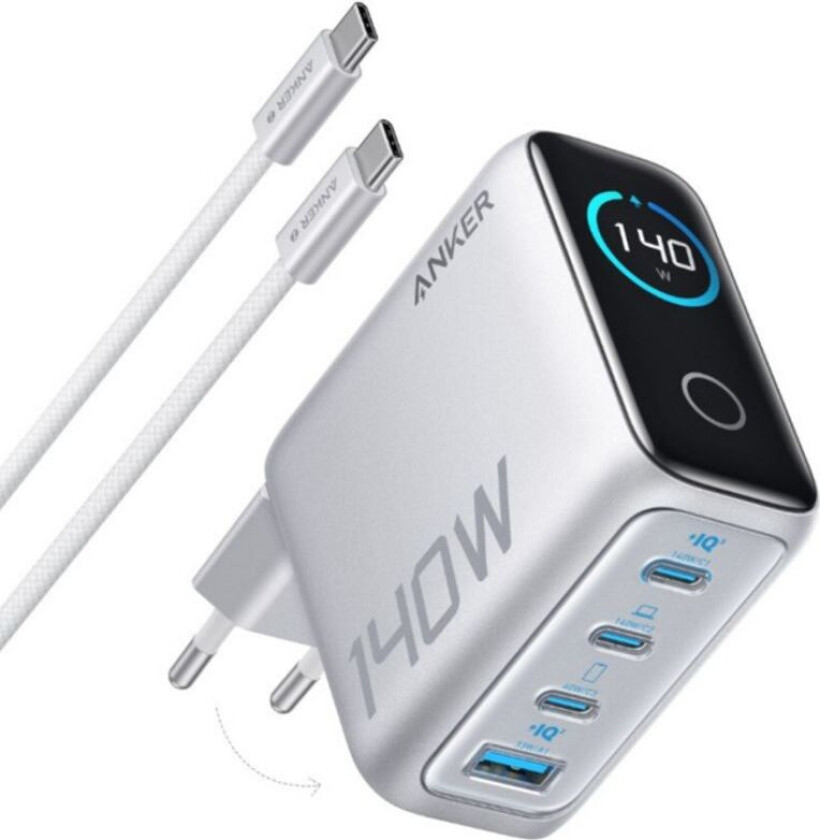 Charger 140W 4-Port w/ USB-C Cable - Black