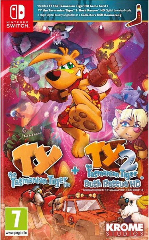 TY the Tasmanian Tiger HD + TY the Tasmanian Tiger 2 Bush Rescue HD - Nintendo Switch - Platformer