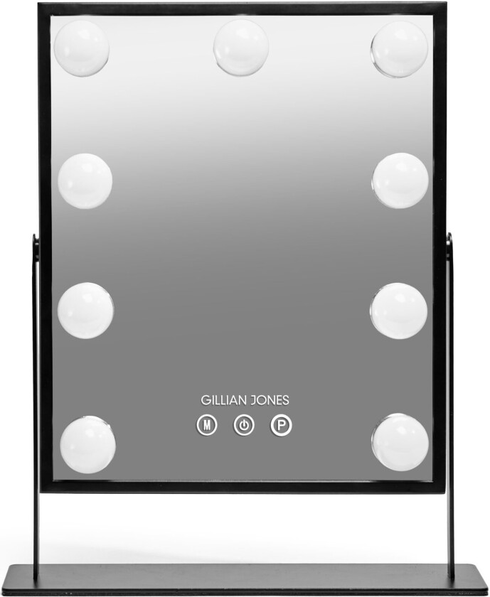 Makeup Artist Mirror w. 9 strong LED bulb - Black