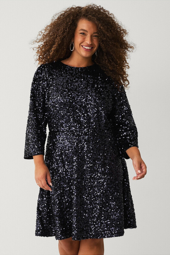 Plajettkjole med ballongerme - Blå