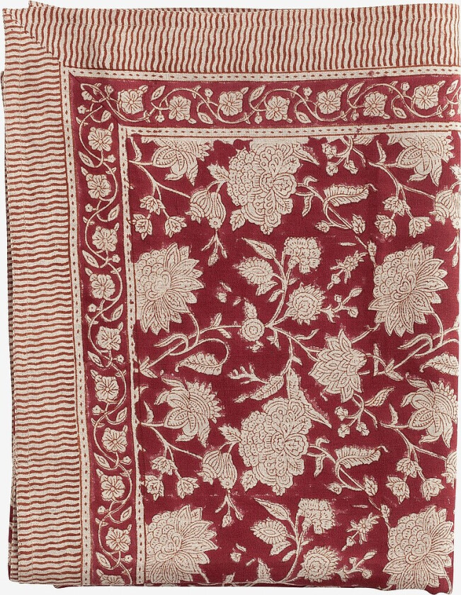 Bordduk i lin Indian Rose - Rød