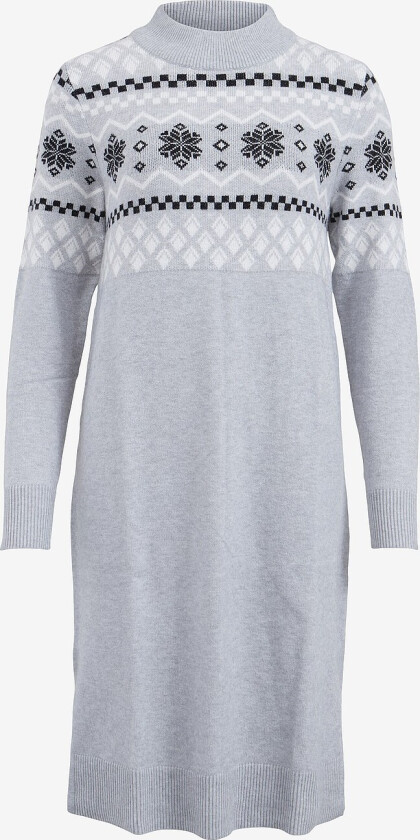 Kjole viRil Crew Neck L/S Midi Dress - Grå