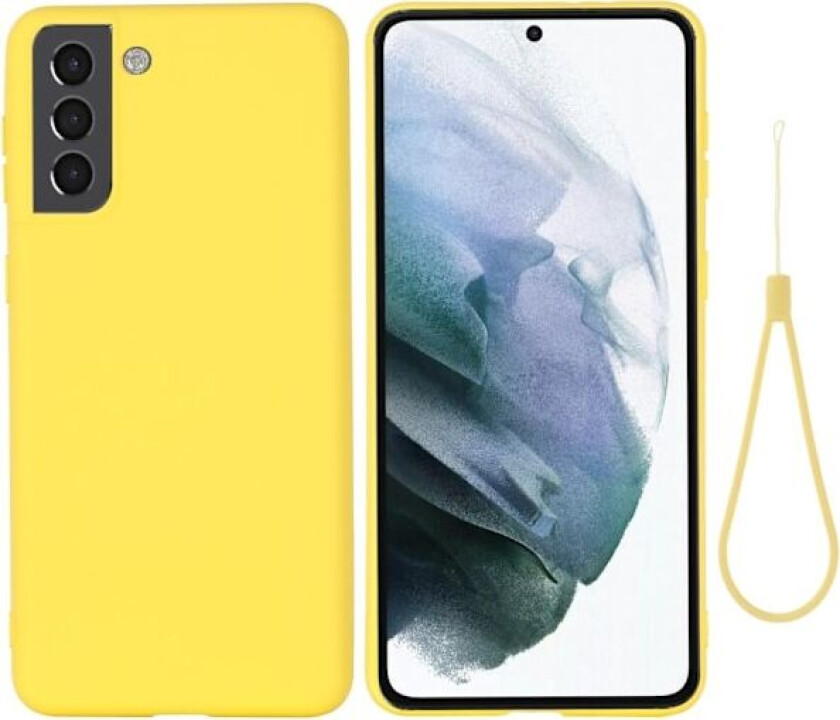 Matt flytende silikondeksel for Samsung Galaxy S22 Plus - Gul