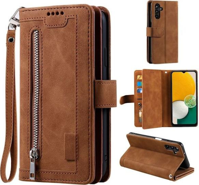 Til Samsung Galaxy A17 5G Deksel med Glidelås og 9 Kortspor