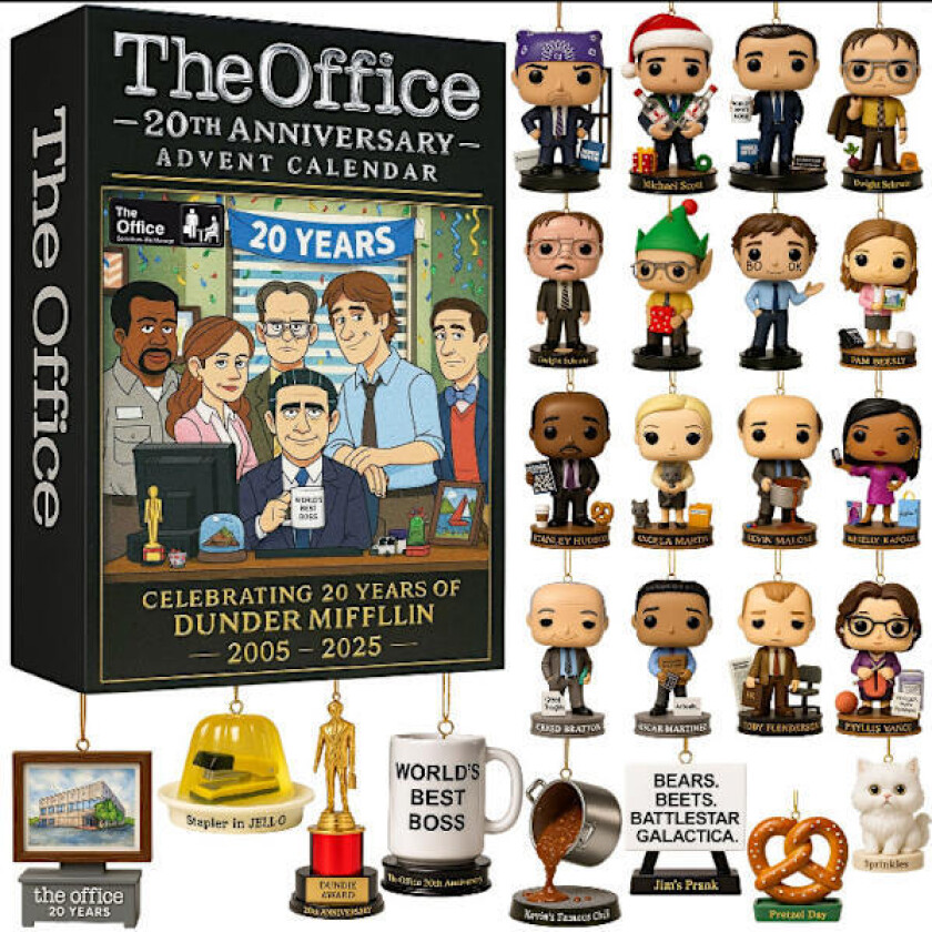 The Office 20-årsjubileum Julekalender Jul 2D akrylhengende ornamentgave Den ultimate julegaven for The Office-fans