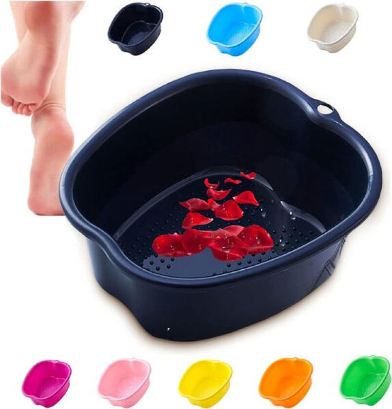 Stor Fotbadskål Fortykket Fotbasseng i Massiv Plast Bløtleggingsbasseng Fotbad Fotbad Fotterapi Helsefremmende Avgiftning Avslapning (Svart)