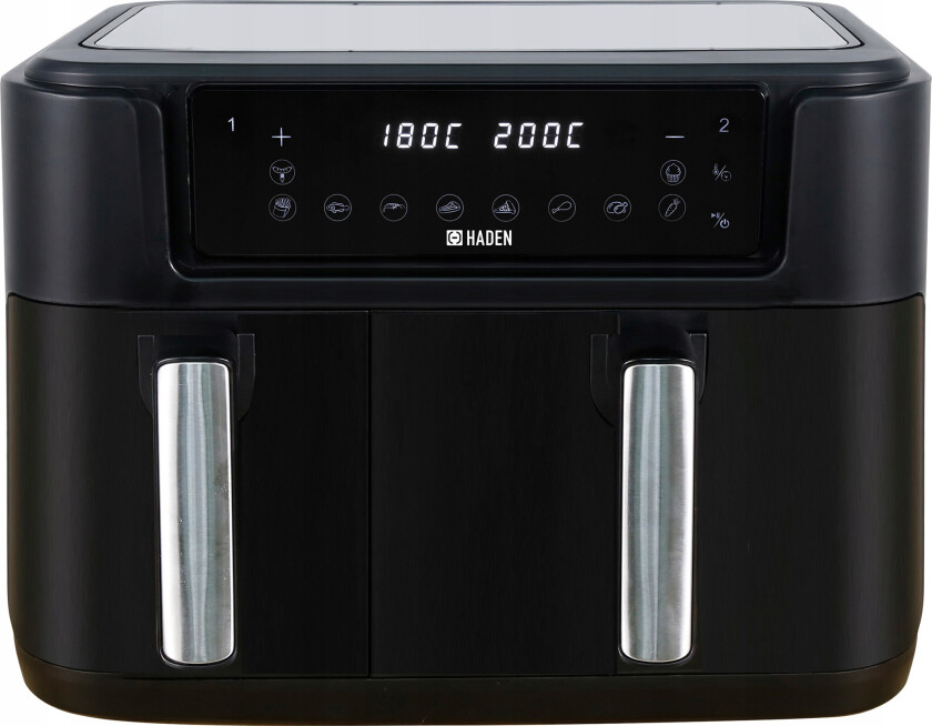 Airfryer med 2 Rom - 9.5L, 2400W - Sort