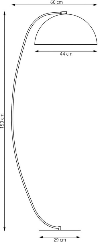 Gulvlampe Arcos, oransje, høyde 150 cm, metall