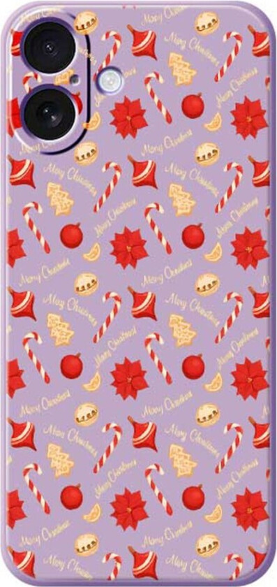 iPhone 17 Jule Deksel - Fleksibel Plast - Julegodteri / Lilla