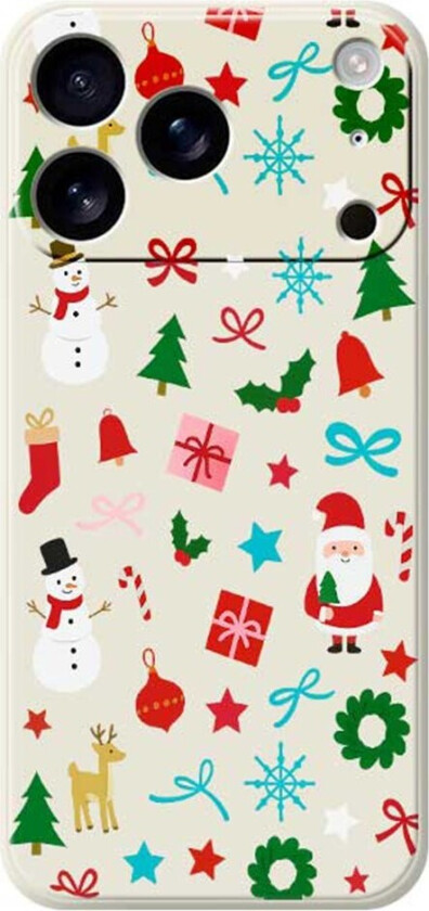 iPhone 17 Pro Jule Deksel - Fleksibel Plast - Julepynt / Beige
