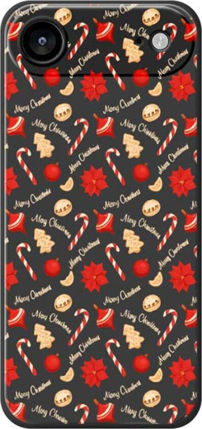 iPhone Air Jule Deksel - Fleksibel Plast - Julegodteri / Svart