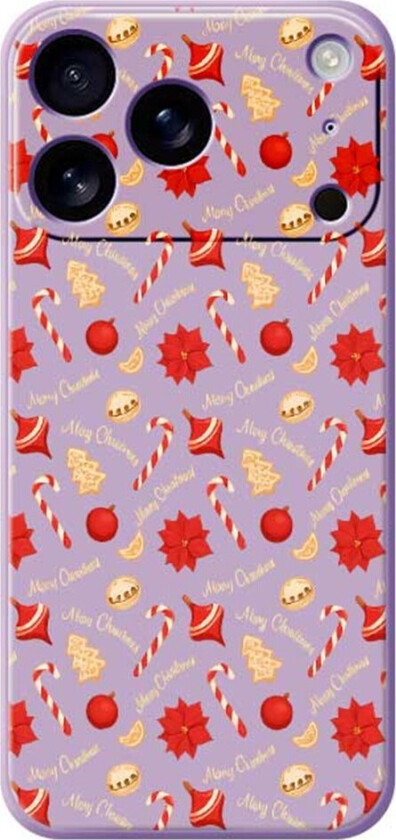 iPhone 17 Pro Jule Deksel - Fleksibel Plast - Julegodteri / Lilla