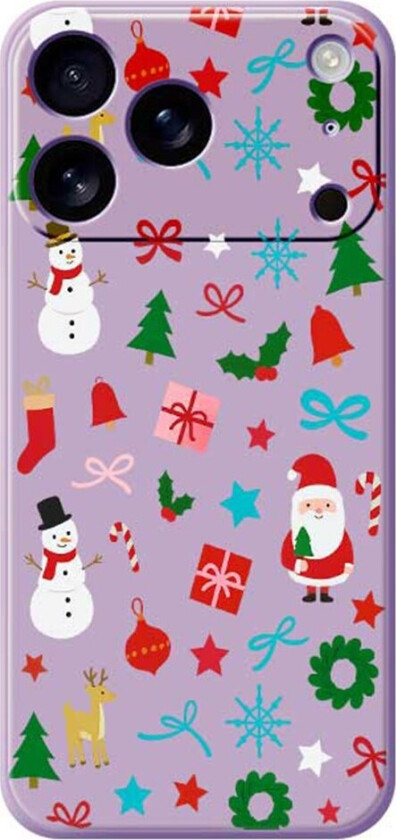 iPhone 17 Pro Jule Deksel - Fleksibel Plast - Julepynt / Lilla