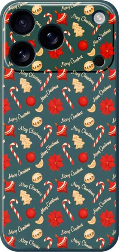 iPhone 17 Pro Max Jule Deksel - Fleksibel Plast - Julegodteri / Grønn