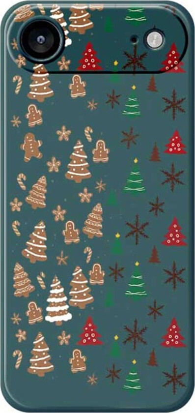 iPhone Air Jule Deksel - Fleksibel Plast - Pepperkakemenn & Juletrær / Grønn