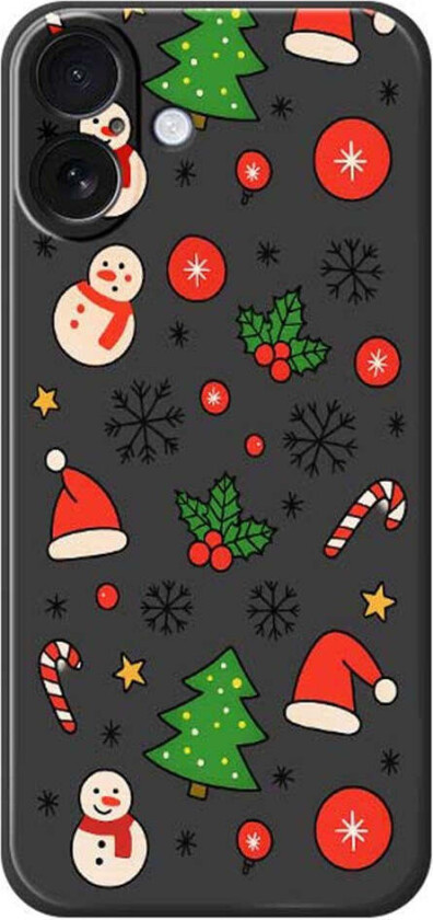 iPhone 17 Jule Deksel - Fleksibel Plast - Julemotiver / Svart