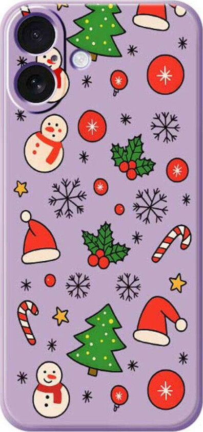 iPhone 17 Jule Deksel - Fleksibel Plast - Julemotiver / Lilla