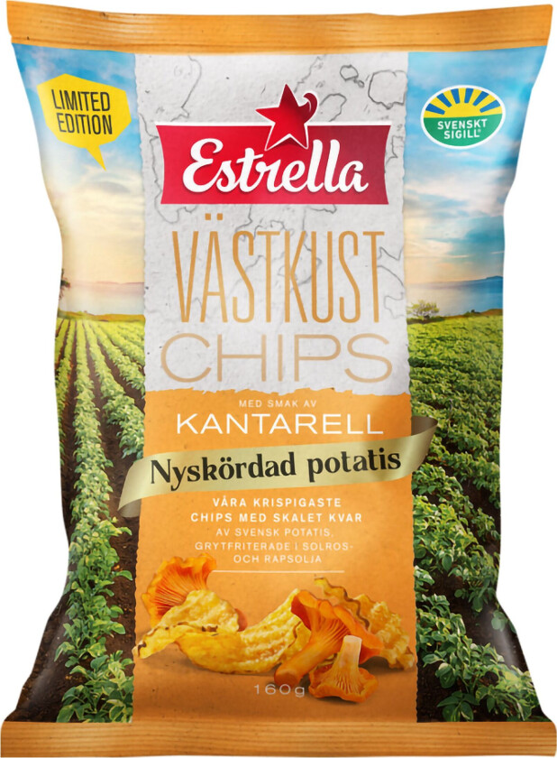 Estrella Västkystchips Kantarell - 160 gram