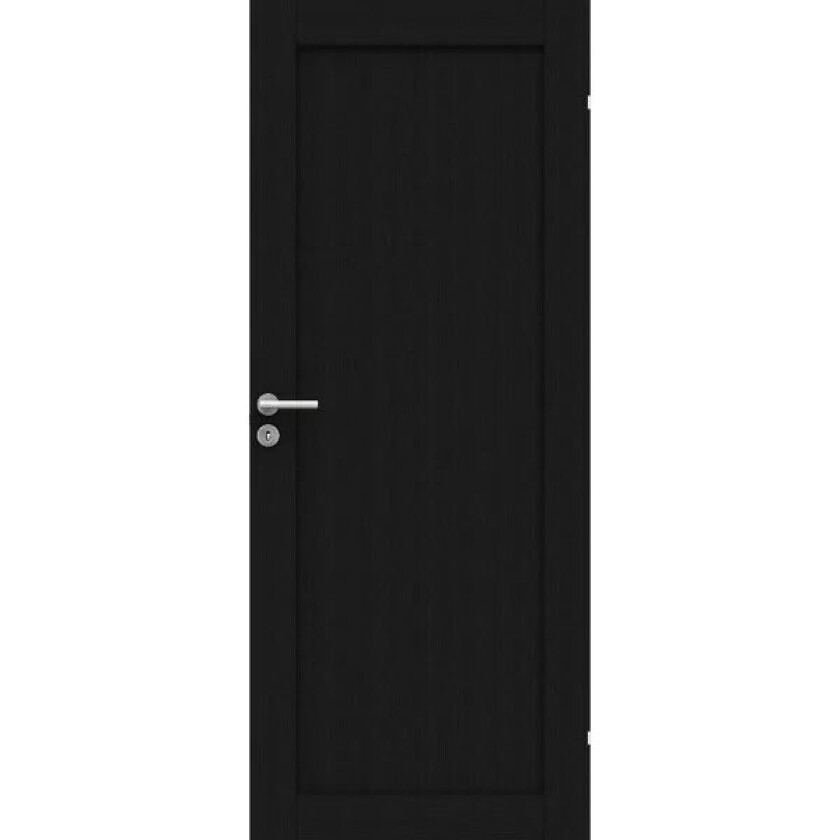 Unique 01l Finert Moderne Massiv Fyllingsdør 9x21 Svart Eik