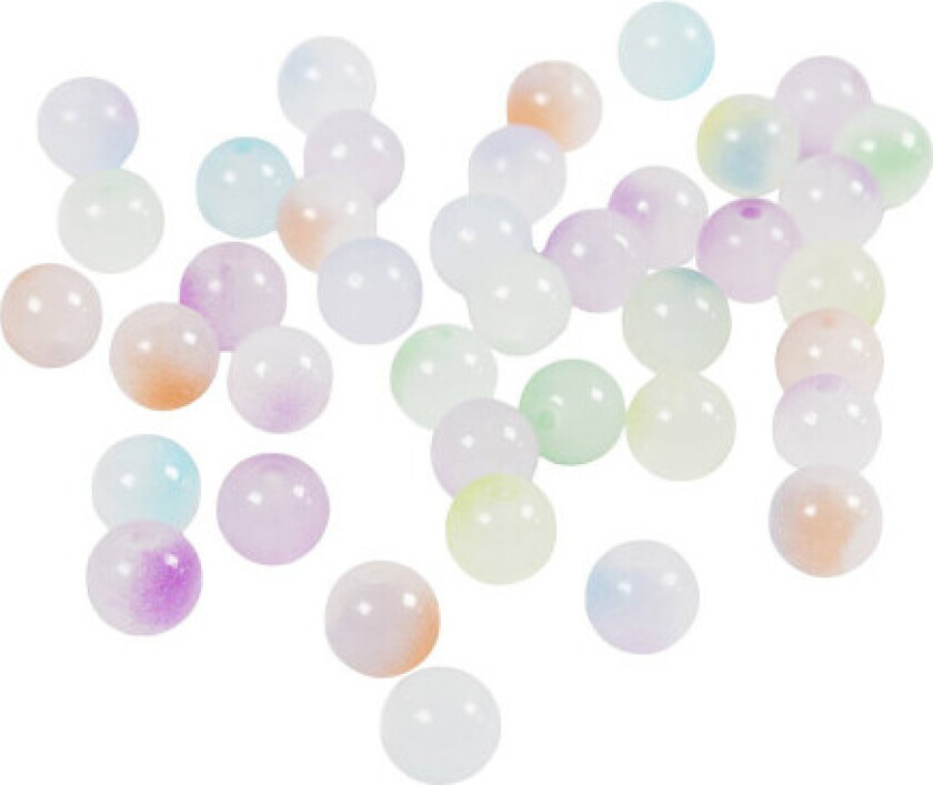 Prinsesseperler, dia. 8 mm, hullstr. 1,5 mm, ca. 900 stk., ass. farger, 600 g/ 1 pk.