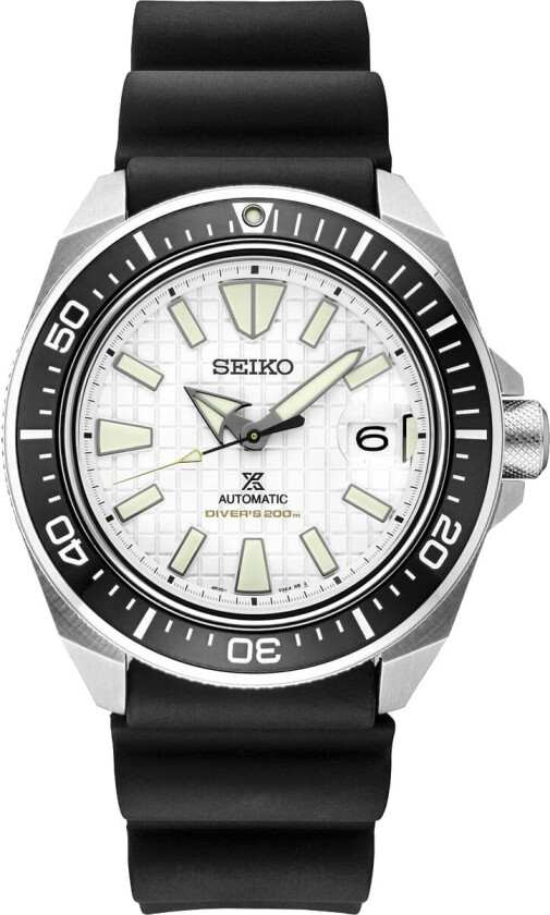 Seiko Prospex Automatic Divers Samurai SRPE37K1 - Automatisk - Sølv - Herreklokker - Silikon - Safir