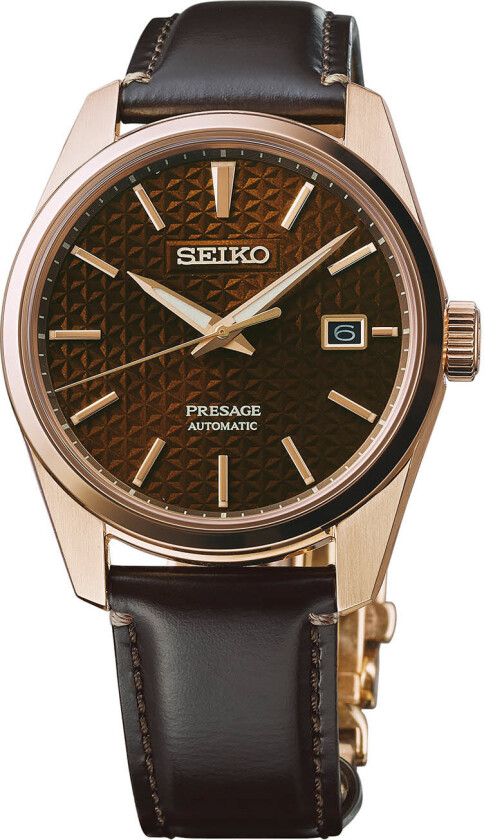 Seiko Presage Sharp Edged Series Automatic SPB170J1 - Automatisk - Rosegull - Herreklokker - Skinn - Safir