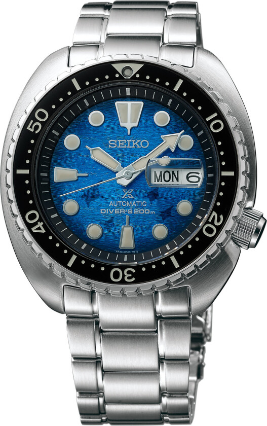 Prospex Automatic Divers Save The Ocean Manta Ray King Turtle SRPE39K1 - Automatisk - Sølv - Herreklokker - Rustfritt stål - ledd m/pin -...