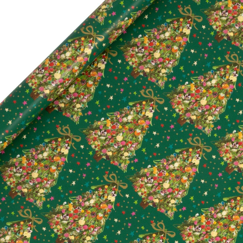 Gavepapir 4m Exquisite Evergreen Grønn