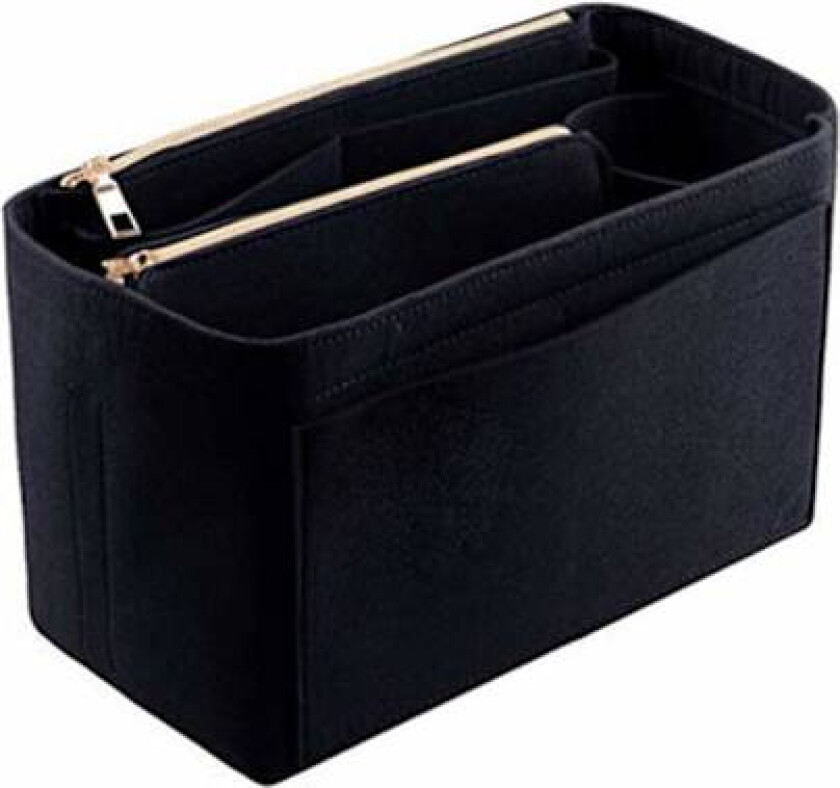 Bilde av Håndveskeorganisator innsats håndveske lommebok arrangør fôr veske pose glidelås lukking tote arrangør stelleveske innsats sminkeveske kvinner reise