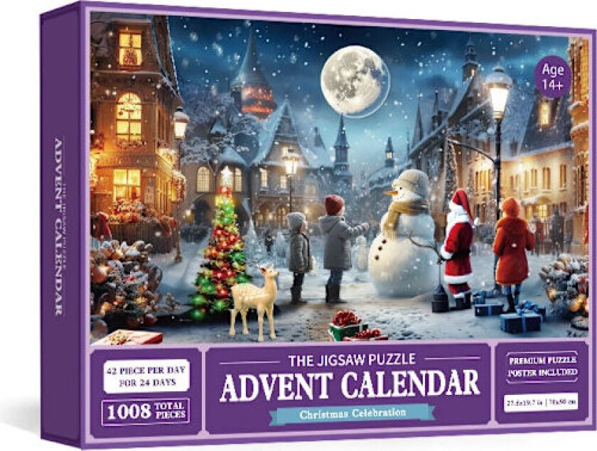 Puslespill Adventskalender 2025, 1008 Puslespillbrikker 25 Dager Julenedtelling Adventskalendere 2-FM-2