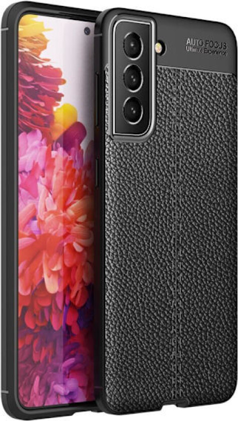 Samsung Galaxy S22 TPU Deksel Litchi Texture - Svart