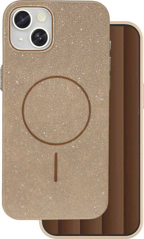 Glitter Thin Mag Cover til iPhone 17 - Brun