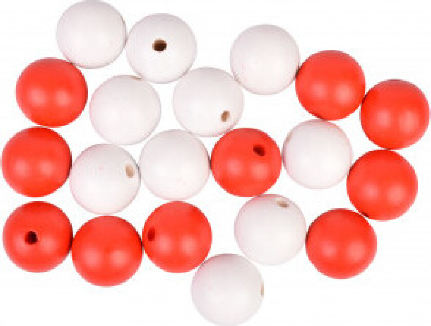 Treperler/Trekuler Tre Rund Rød/Hvit 30mm - 20 stk