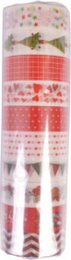 Dekorasjonstape/Maskeringstape Ass. Julemotiver 15mm 5