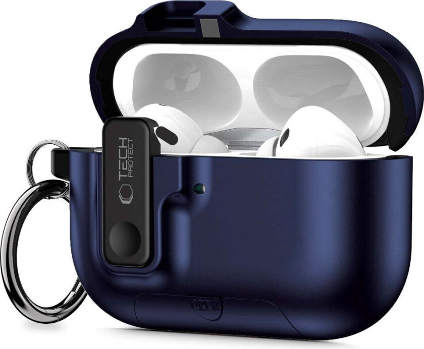 Apple AirPods Pro (3. gen.) Tech-Protect Slim Hook Deksel - Mørkblå
