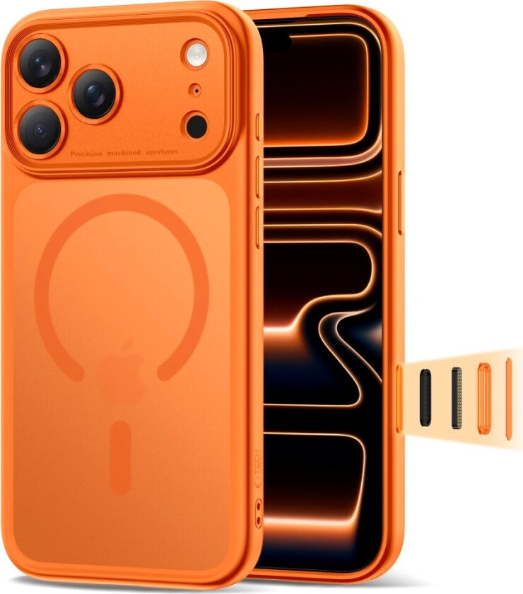iPhone 17 Pro Tech-Protect Magpeak Deksel - MagSafe Kompatibel - Matte Cosmic Orange