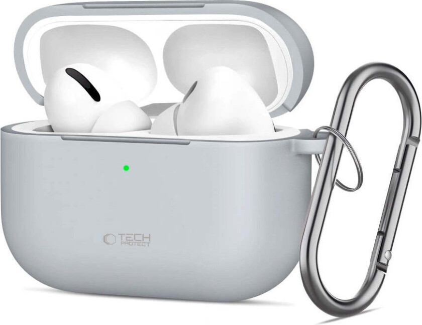 Apple AirPods Pro (3. gen.) Tech-Protect Silicone Hook Deksel - Grå