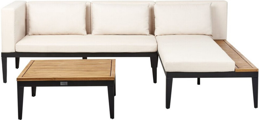 Hjørnesofa til hage med bord 3-seter Bracciano