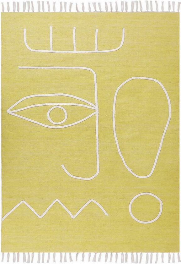 Flatvevd Yavu - Gul, 140x200 cm
