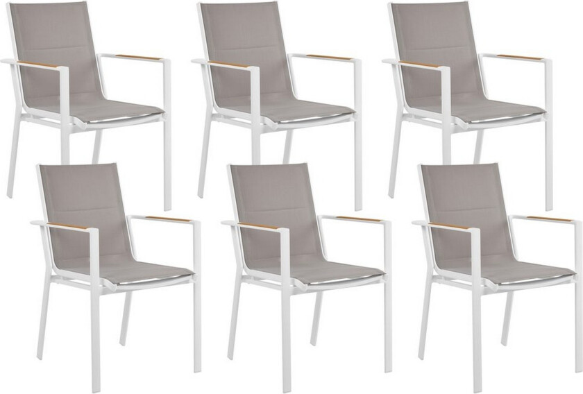 Hagestol sett med 6 Busseto - Grå